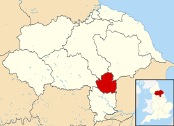 Autoridade unitária de Iorque mostrada dentro de North Yorkshire e Inglaterra