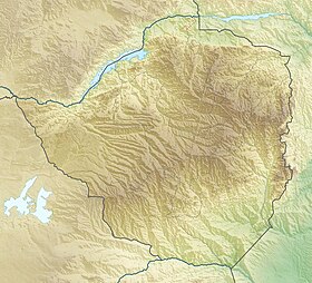 محمية مانا بولز الوطنية على خريطة زيمبابوي