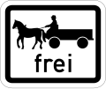 Zusatzschild 723 Gespannfuhrwerke (Symbol) frei (300 × 250 mm)