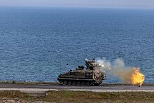 A HVM Stormer live firing. 12th Regiment Royal Artillery firing the Starstreak High Velocity Missile in Poland (Ramstein Legacy 22) No. 1.jpg