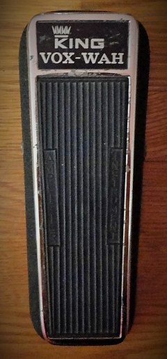 A 1968 King Vox-Wah wah-wah pedal similar to the one owned by Hendrix[344]