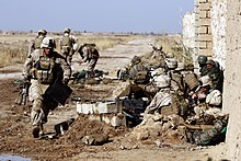 U.S. Marines securing the city of Marjah. 1st Battalion 3rd Marines near Marja.jpg