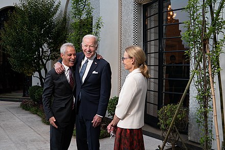Emanuel and his wife with President Joe Biden in May 2022