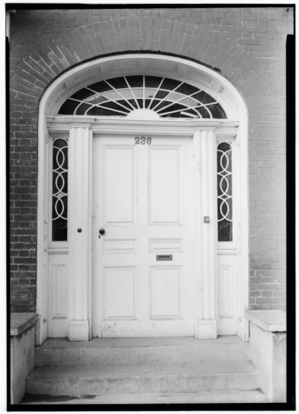 File:236 Washington Street (House, Doorway), Charles Town, Jefferson County, WV HABS WVA,19-CHART,6-1.tif