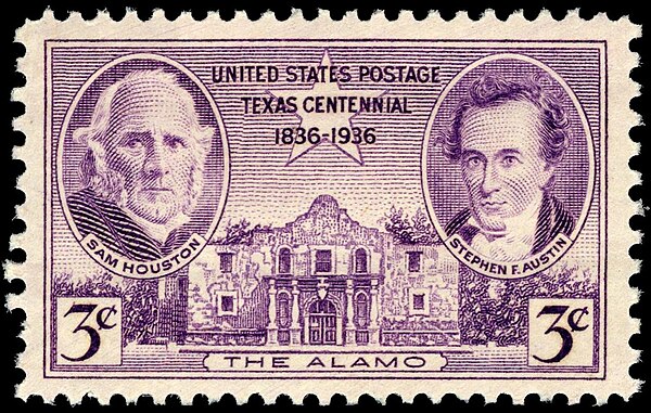 On March 2, 1936, the U.S. Post Office issued a commemorative stamp commemorating the 100th anniversary of the Texas Declaration of Independence, feat