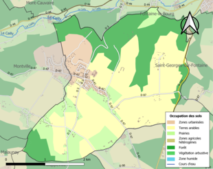 Barevná mapa znázorňující využití půdy.