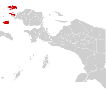 Peta Provinsi Papua Barat di Indonesia
