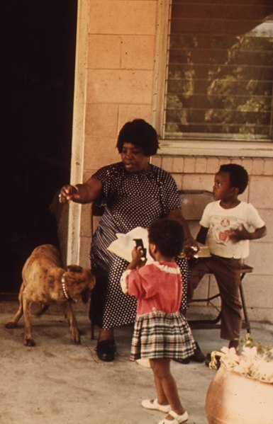 File:AT HOME ON ST. SIMON'S ISLAND-RENOWNED GOSPEL SINGER BESSIE JONES AND TWO GREAT-GRANDCHILDREN - NARA - 546994 (cropped).jpg