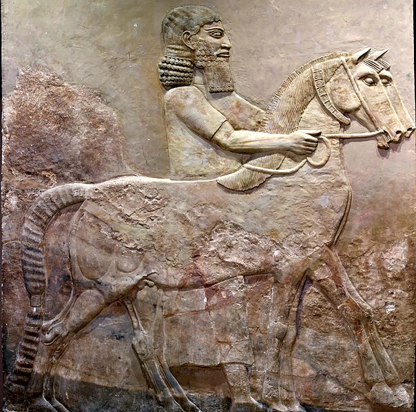 File:A horse and an Assyrian groom, from Khorsabad, Iraq. Iraq Museum.jpg