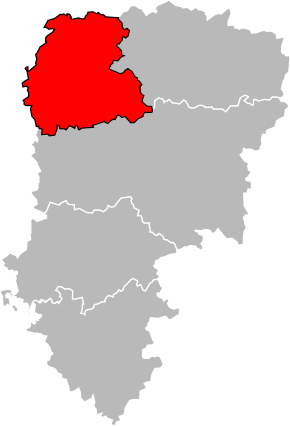 Arrondissement Saint-Quentin na mapě departementu Aisne