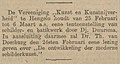 Announcement of the lecture De ontwikkeling der moderne schilderkunst at Kunst en Kunstnijverheid, Hengelo, 24 February 1916. From the Algemeen Handelsblad, 22 February 1916.