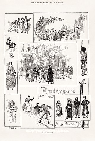 Depiction of the original production of Ruddygore by Gilbert and Sullivan