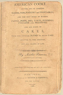 <i>American Cookery</i> First American cookbook