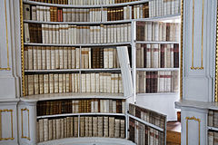 Books and bookshelves. Admont Abbey Library, Austria
