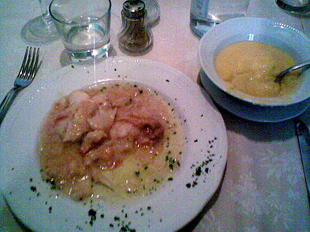 A plate of Baccalà alla vicentina, a typical dish of the city