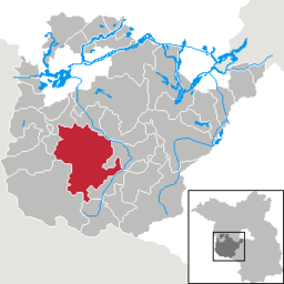 Belzigs läge i Brandenburg