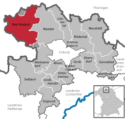 Läget för Bad Rodach i Landkreis Coburg