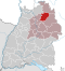 Lagekarte des Hohenlohekreises im Regierungsbezirk Stuttgart