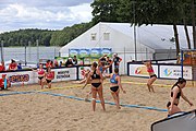 Deutsch: Beachhandball Europameisterschaften 2019 (Beach handball Euro); Tag 3: 4. Juli 2019 – Frauen, Platzierungsrunde Gruppe III, Schweiz-Nordmazedonien 2:0 (21:6, 23:20) English: Beach handball Euro; Day 3: 4 July 2019 – Women Consolation Round Group III – Switzerland-North Macedonia 2:0 (21:6, 23:20)