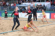 Deutsch: Beachhandball Europameisterschaften 2019 (Beach handball Euro); Tag 5: 6. Juli 2019 – Frauen, Platzierungsspiel für die Ränge 9–12, Deutschland-Polen 2:1 (22:23, 19:16, 7:6) English: Beach handball Euro; Day 5: 6 July 2019 – Placement Match/Cross Match for rank 9–12 Women – Germany-Poland 2:1 (22:23, 19:16, 7:6)