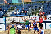 Deutsch: Beachhandball Europameisterschaften 2019 (Beach handball Euro); Tag 5: 6. Juli 2019 – Männer, Halbfinale, Dänemark-Ungarn 2:0 (19:16, 22:18) English: Beach handball Euro; Day 5: 6 July 2019 – Semifinal Men – Denmark-Ukraie 2:0 (19:16, 22:18)