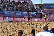 Deutsch: Beachhandball bei den Olympischen Jugendspielen 2018; Tag 7, 13. Oktober 2018; Jungen, Halbfinale – Argentinien-Portugal 1:2 English: Beach handball at the 2018 Summer Youth Olympics at 13 October 2018 – Boys Semifinal – Argentina-Portugal 1:2