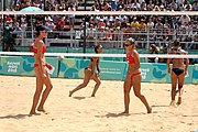 Deutsch: Beachvolleyball bei den Olympischen Jugendspielen 2018; Tag 11, 17. Oktober 2018; Mädchen, Finale – Italien (Claudia Scampoli & Nicol Bertozzi)- Russland (Maria Woronina & Maria Botscharow) 0:2 (19–21/19–21) English: Beach volleyball at the 2018 Summer Youth Olympics at 17 October 2018 – Girls Final – Italy (Claudia Scampoli & Nicol Bertozzi) - Russia (Maria Voronina & Maria Bocharova) 0:2 (19–21/19–21)