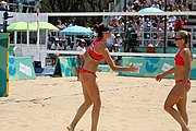 Deutsch: Beachvolleyball bei den Olympischen Jugendspielen 2018; Tag 11, 17. Oktober 2018; Mädchen, Finale – Italien (Claudia Scampoli & Nicol Bertozzi)- Russland (Maria Woronina & Maria Botscharow) 0:2 (19–21/19–21) English: Beach volleyball at the 2018 Summer Youth Olympics at 17 October 2018 – Girls Final – Italy (Claudia Scampoli & Nicol Bertozzi) - Russia (Maria Voronina & Maria Bocharova) 0:2 (19–21/19–21)