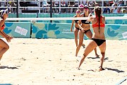 Deutsch: Beachvolleyball bei den Olympischen Jugendspielen 2018; Tag 9, 15. Oktober 2018; Mädchen, Viertelfinale: USA-Spanien 2–1 (21–19/17–21/15–9) English: Beach volleyball at the 2018 Summer Youth Olympics at 15 October 2018 – Girls Quarterfinals: USA-Spain 2–1 (21–19/17–21/15–9)