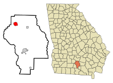 Berrien County Georgia Incorporated a Unincorporated areas Enigma Highlighted.svg