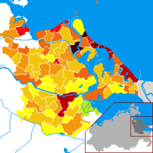 Bevölkerungsdichte 2009: ﻿450–650
﻿350–449
﻿250–349
﻿150–249
﻿100–149
﻿50–99
﻿30–49
﻿20–29
﻿10–19
﻿<10