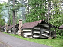 Rustic cabins 9, 10, and 11 have two rooms each and are part of the Family Cabin District. Black Moshannon State Park Cabins D.JPG