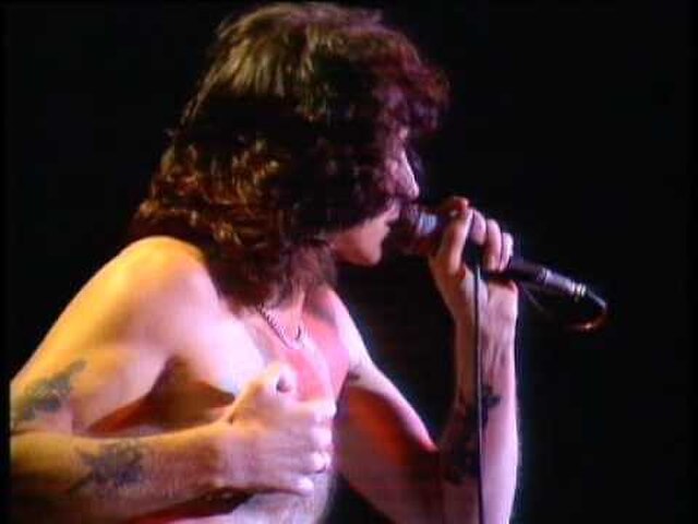 Bon Scott (pictured in 1979) joined as the lead singer in 1974