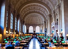 Bates Hall in the McKim Building in 2013 Boston Public Library Reading Room.jpg