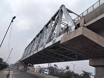 Box Bridge Between VIP Bazaar metro Station and Hemanta Mukhopadhyay Metro Station seen during Hemanta Mukhopadhyay metro station to Netaji Bhavan metro journey 05.jpg