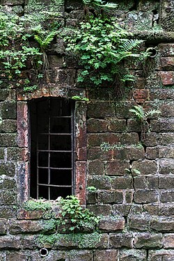 Window of a former mill at the Black Ernz in Luxembourg