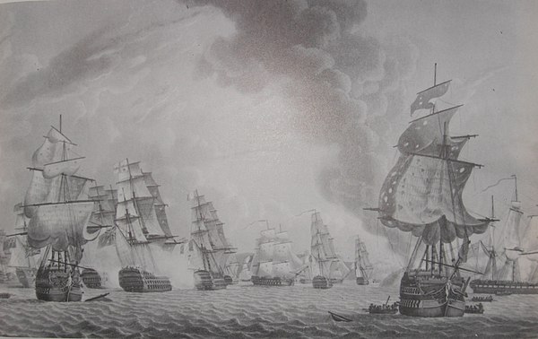 View of the Close of the Action Between the British and French Fleets, off Port L'Orient on 23 June 1795, Robert Dodd