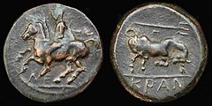 Bronze coin of Krannon struck 400-344 BC
