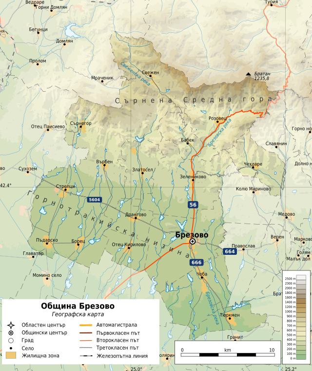 Община Брезово на карте