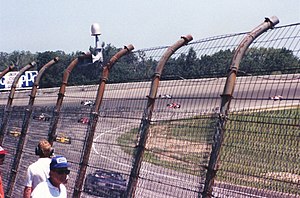 The pace car leads the field to the start of the 1988 Michigan 500. CART-Michigan500-1988.jpg