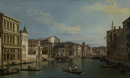 Canaletto, El Gran Canal de Venecia desde el Palacio Flangini hasta el Campo San Marcuola, alrededor de 1738