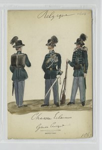 Gardes Civiques belges avec chapeau tronconique M1871