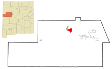 Cibola County New Mexico Incorporated and Unincorporated areas Grants Highlighted.svg