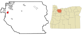 Clackamas County Oregon Incorporated and Unincorporated areas Canby Highlighted.svg