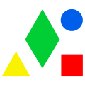 Four-shape motif used on early album covers Clean Bandit logo.svg