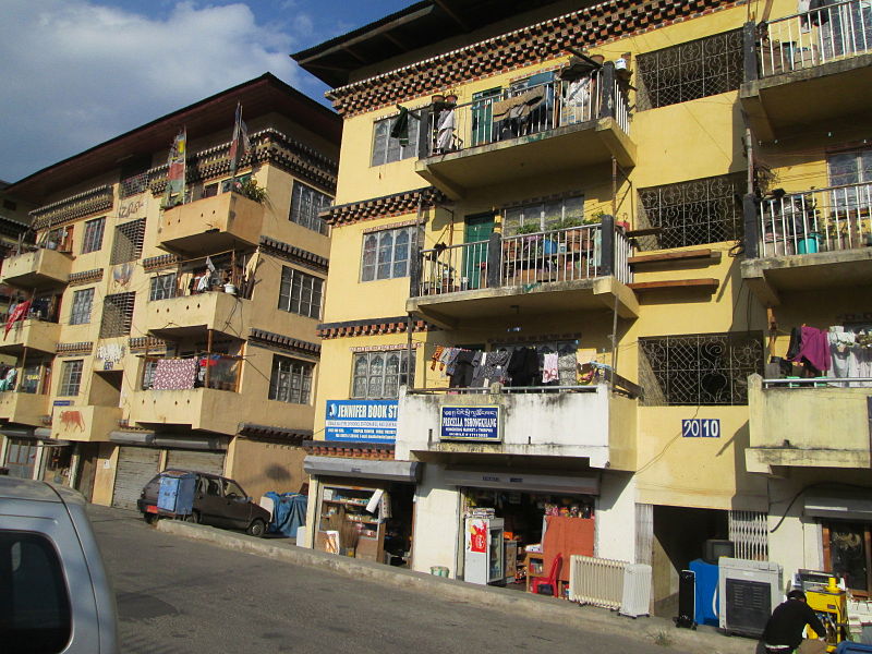 File:Common public housing in Thimphu..JPG