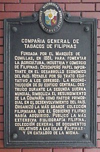 Compañia General de Tabacos de Filipinas Historical Marker.jpg