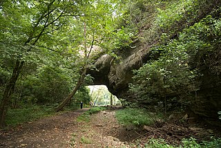 <span class="mw-page-title-main">Creelsboro Natural Bridge</span> Natural bridge in southwestern Russell County, Kentucky, United States