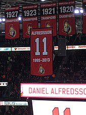 Daniel Alfredsson's Jersey Retirement Banner