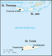 Tætt eystan fyri Puerto Riko átti Danmark 3 oyggjar, St. Thomas, St. Croix og St. John. Tær vóru danskar frá 1691 til 1917.